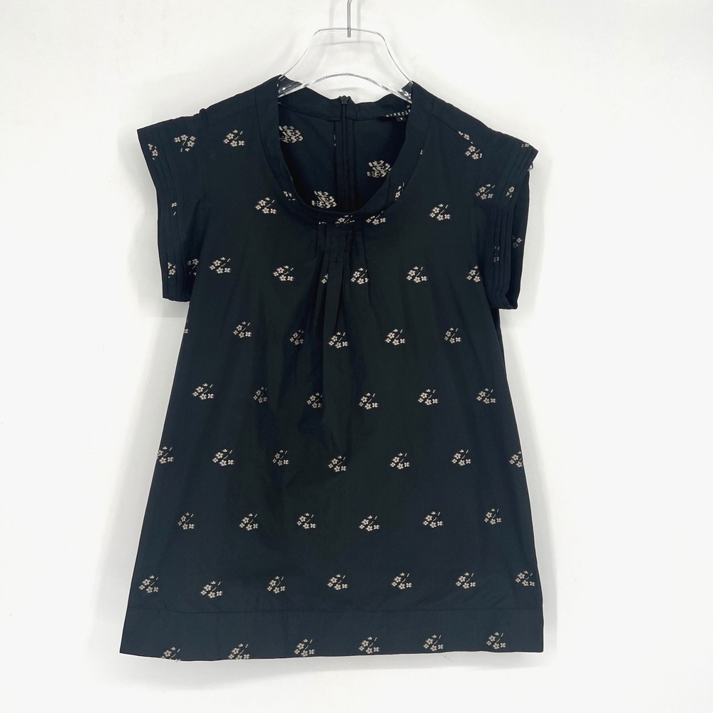 Claudie‎ Pierlot Caprice Top Womens S Black Floral Career Office Preppy Dainty